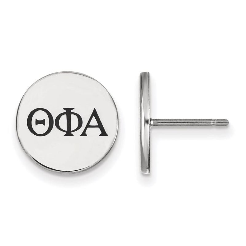 Sterling Silver Theta Phi Alpha Black Enamel Post Earrings